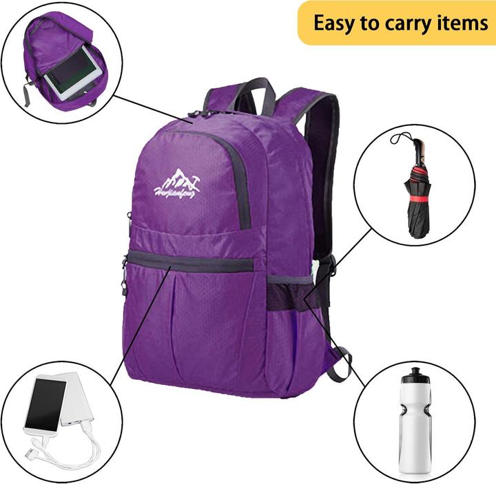 Immagine prodotto Intirilife Zaino pieghevole in viola (36 l)