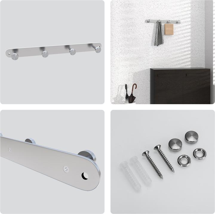 Produktbild Intirilife Garderobenleiste mit 4 Haken