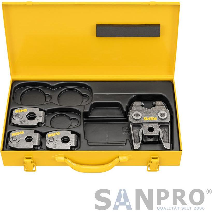 Rems, Zange, Pressring / Pressnuss Set M15 M18 M22 + Zwischenzange Z8 + Stahlblechkasten