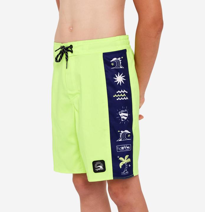 Produktbild Olaian Boardshorts Surfen Jungen 900 Band gelb (152)