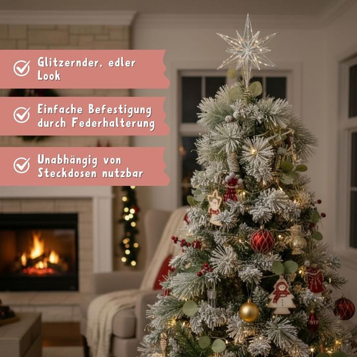 Image du produit Hermex Christbaumspitze LED-Stern Weihnachtsbaumschmuck Weihnachtsdeko (1-pièce)