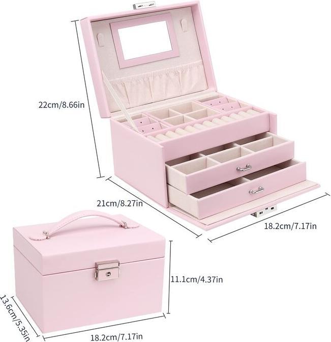 Produktbild Only-Bags.Store Schmuckkästchen, Schmuckkästchen mit Schubladen, PU-Leder-Schmuckkästchen Schmuckkästchen Grosser