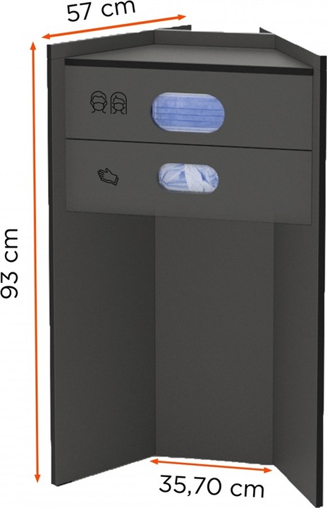 Productafbeelding Celexon Hygiënestation 90 basic (maskers / handschoenen / doekjes) - Antraciet