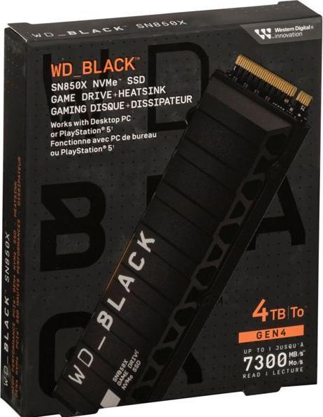 Immagine prodotto WD Black SN850X with Heatsink (4000 GB, M.2 2280)