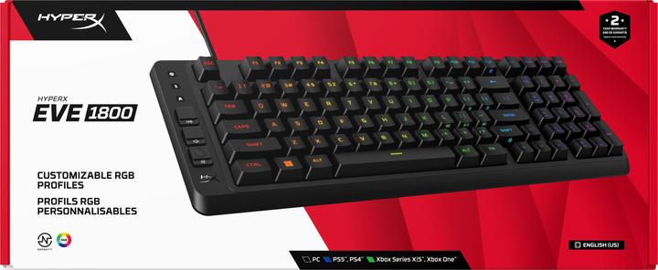 Actual product image HyperX Eve 1800 - Gaming Keyboard (US, Cable)