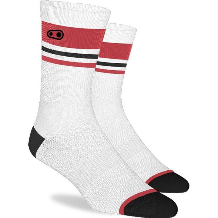 Crankbrothers, Sportsocken, Icon Socken, white/red/black, L/XL 43-50 (EU) 9.5-15.5 (US) (L/XL), Mehrfarbig