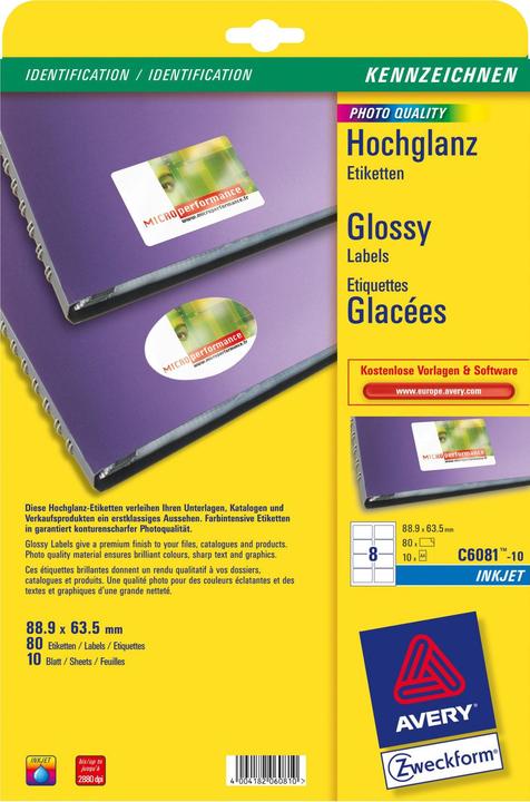 Produktbild Avery Hochglanz-Etiketten