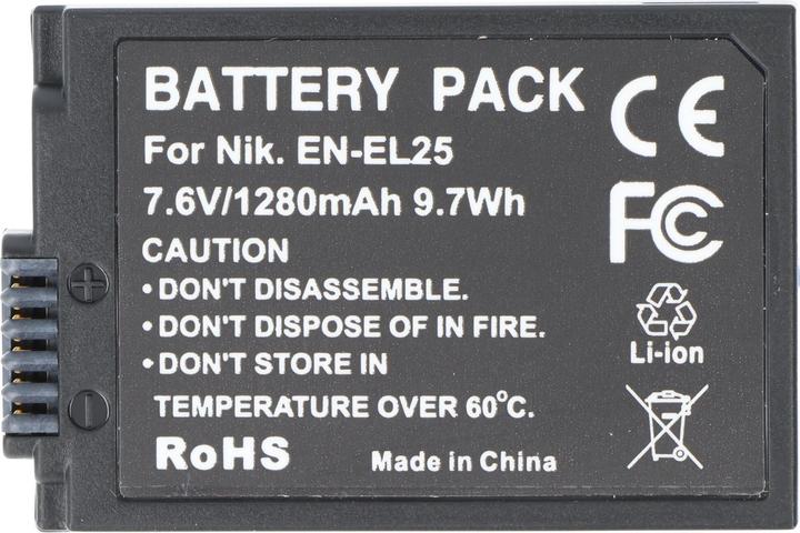 Image du produit AccuCell Batterie NIKON Z50, Z FC Type de batterie Nikon EN-EL25 (Batterie de l'appareil photo)