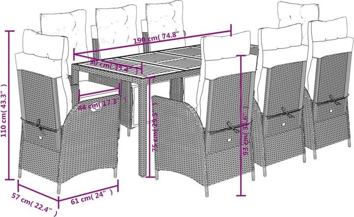 Produktbild vidaXL Garten Essgruppe