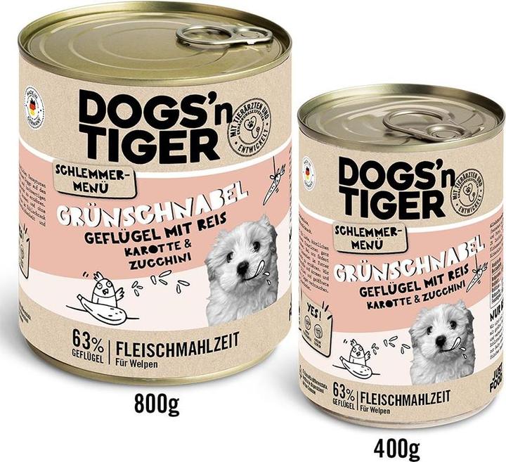 Immagine prodotto Dogs'n Tiger Menu Gourmet Grünschnabel 400g (Cucciolo + gattino, 400 g)