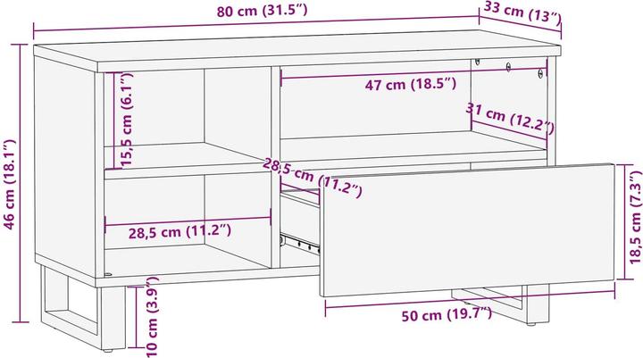 Produktbild vidaXL TV-Schränk (33 x 80 x 46 cm)