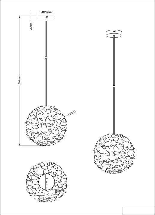 Produktbild Nino Leuchten Pendelleuchte 60 cm Ducky Weiss (E27)
