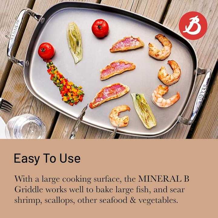 Produktbild de Buyer MINERAL B Grillpfanne rechteckig 38x26cm (Grillpfanne, Eisen, 38 x 11.49 cm)