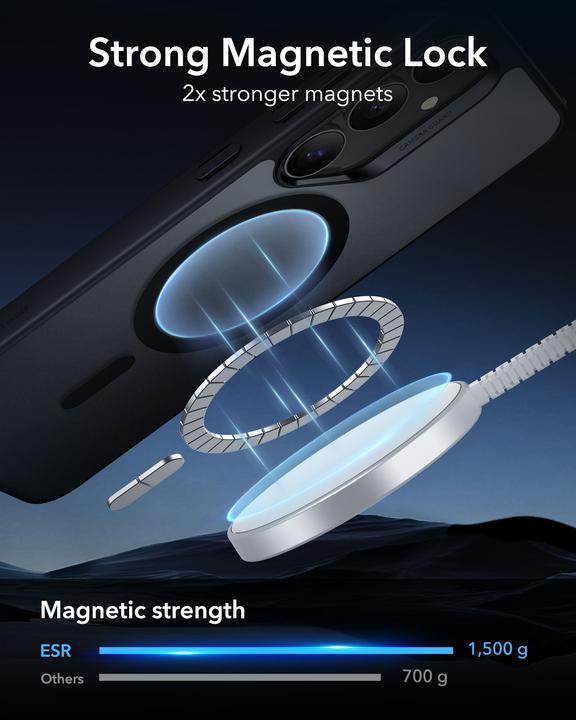 Actual product image ESR - Classic Hybrid HaloLock - Samsung Galaxy S25 Plus - Frosted Black (Samsung Galaxy S25)