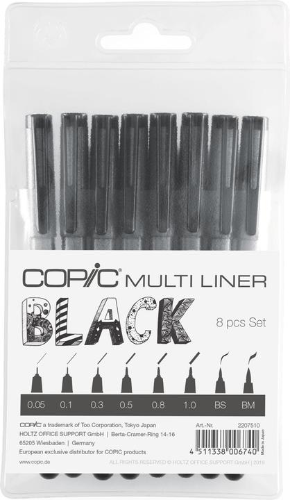 Immagine prodotto Copic Set multiliner nero, 8 pezzi (Nero, 8 x)