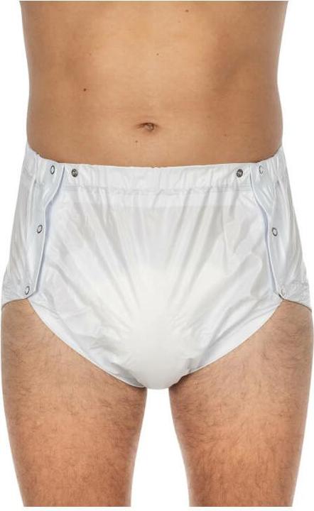 Actual product image Suprima PVC briefs buttonable for ladies & gents white (1 x, M)