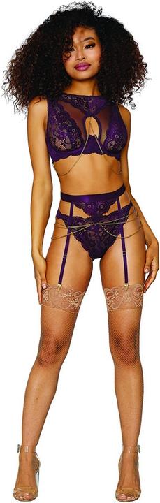 Produktbild Dreamgirl Women's Lace and Mesh 3 Piece Set (L)