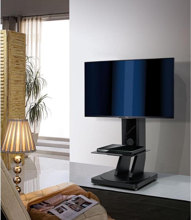 Image du produit Gisan Support TV sur roulettes dissimulées, jusqu'à 75" et 55kg, réglable en hauteur et pivotant, noir (55 kg)