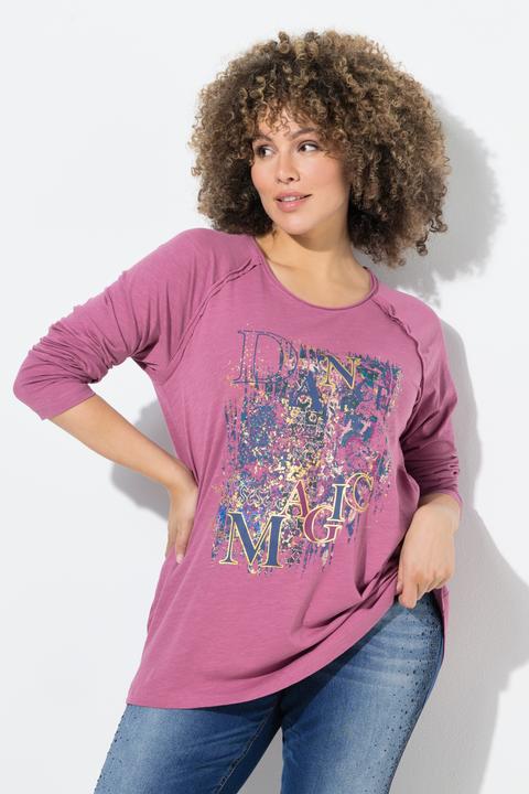 Actual product image Ulla Popken Inverted Seam Long Sleeve Graphic Tee (58)