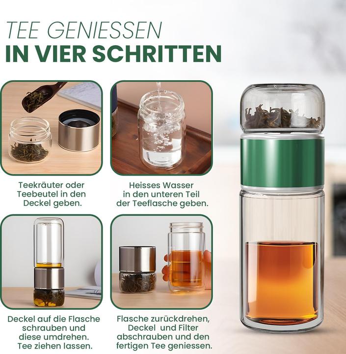 Image du produit Gewürzladen Näfels Bouteille de thé rotative avec filtre à thé à emporter (0.24 l)