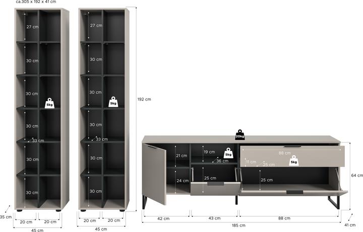 Produktbild Xonox Home Noida (305 x 41 x 192 cm)
