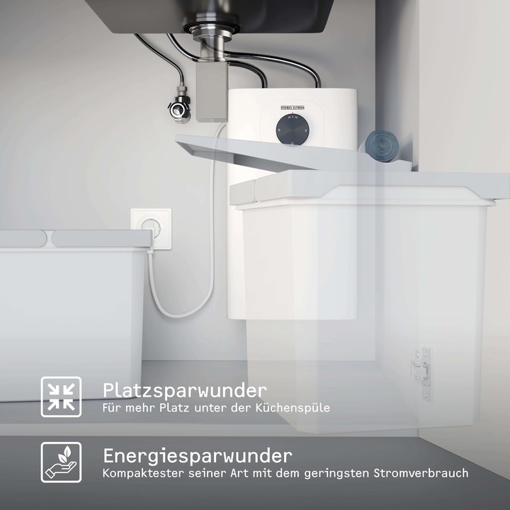 Image du produit Stiebel Eltron SNU 5 Plus 1 kW, très compact, anti-goutte, thermostop, chauffe-eau sous évier 5 l basse pression