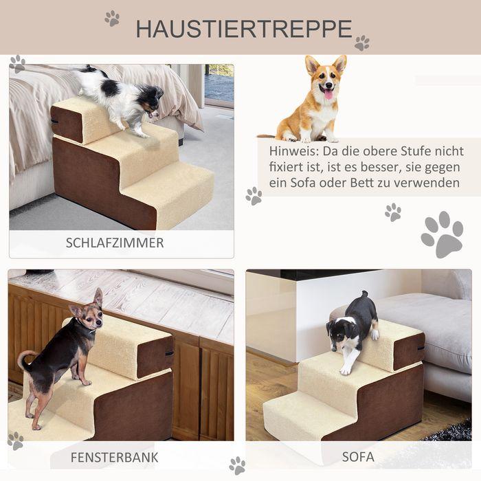 Actual product image PawHut Dog stairs with plush (Dog)