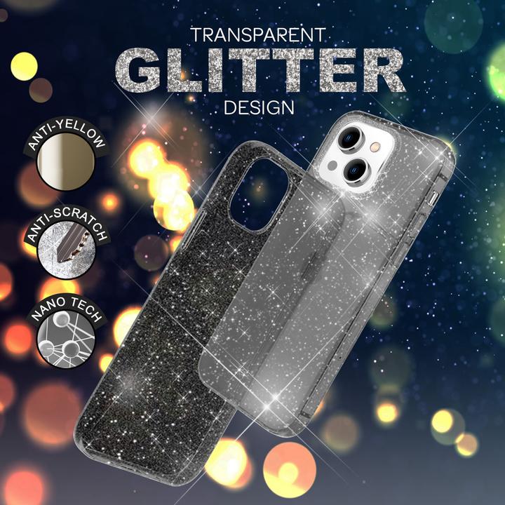 Actual product image Nalia Clear glitter silicone cover (Apple iPhone 14 Plus)