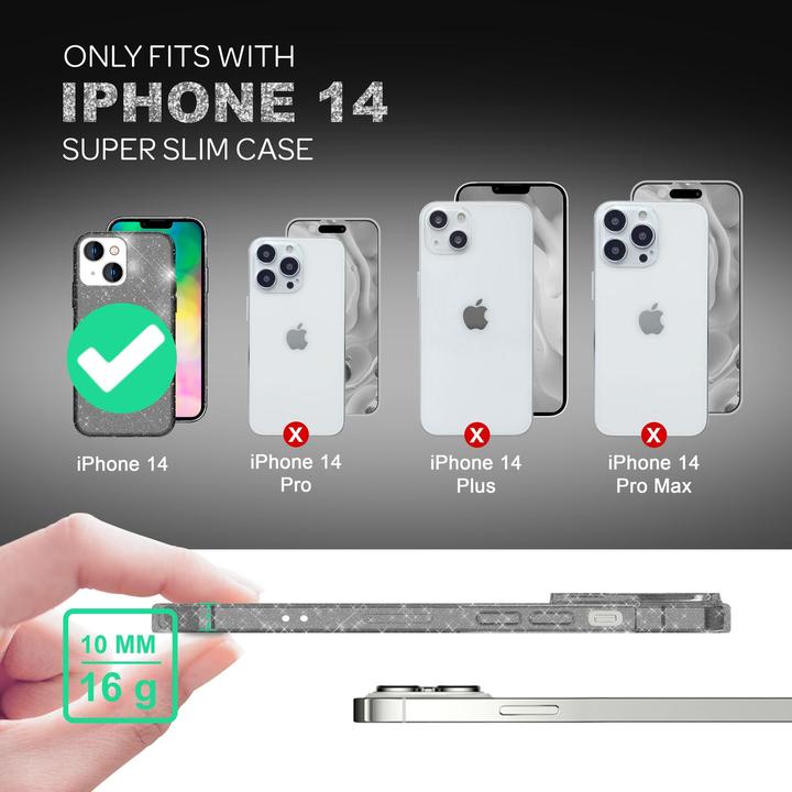 Actual product image Nalia Clear glitter silicone cover (Apple iPhone 14 Plus)