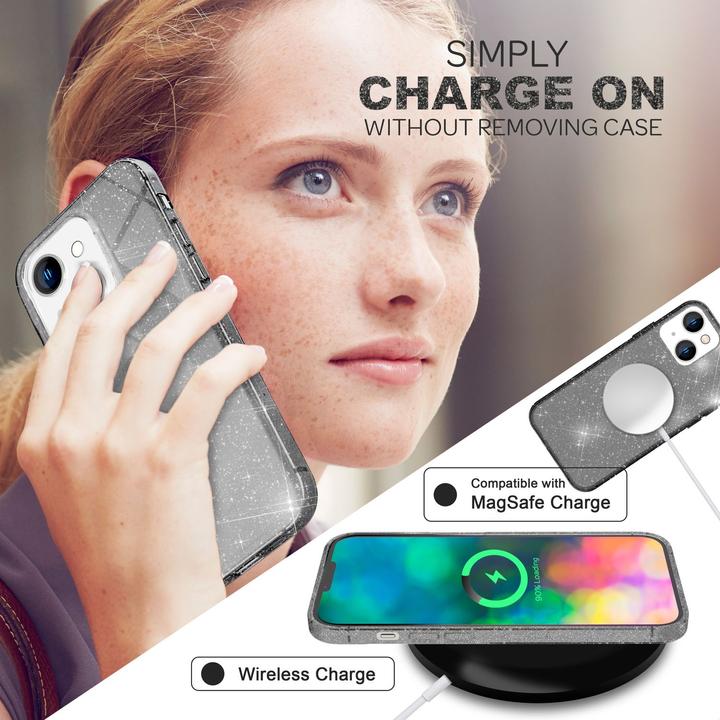 Actual product image Nalia Clear glitter silicone cover (Apple iPhone 14 Plus)