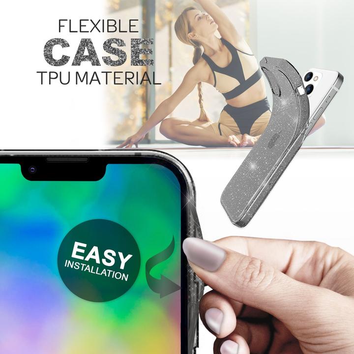 Actual product image Nalia Clear glitter silicone cover (Apple iPhone 14 Plus)