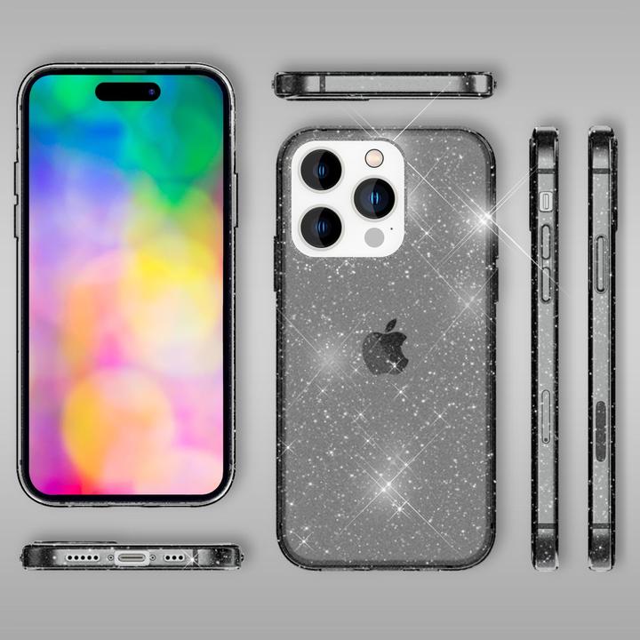 Actual product image Nalia Clear glitter silicone cover (Apple iPhone 14 Pro Max)