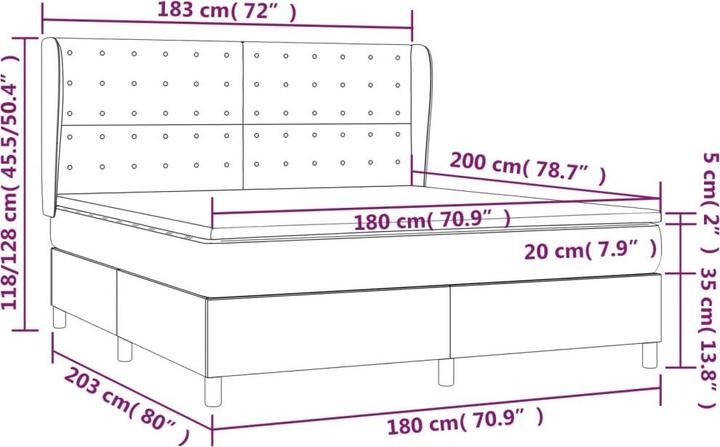 Image du produit vidaXL Boxspringbett (180 x 200 cm)