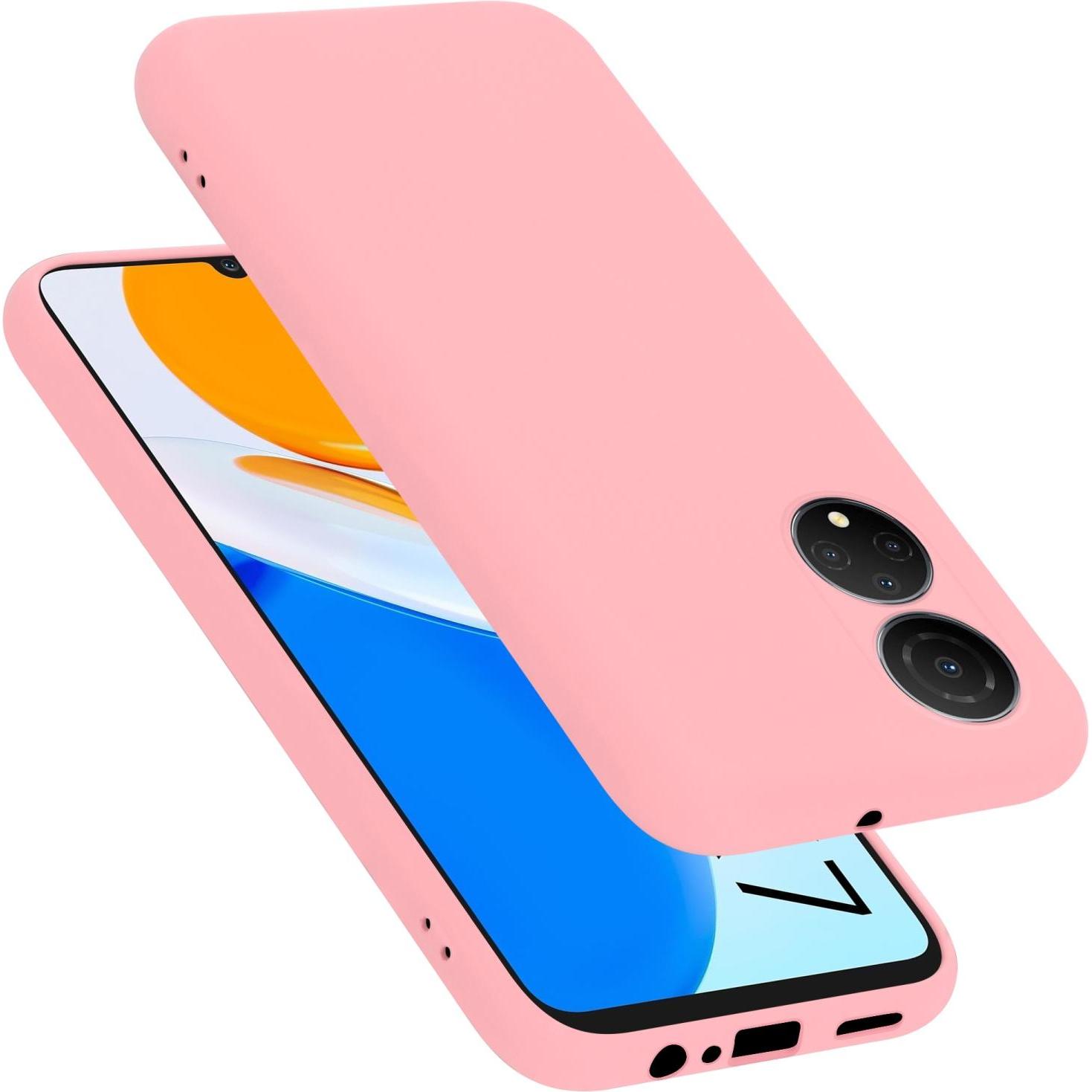 Cadorabo TPU Liquid Silicone Case Hülle für Honor X7 (Honor X7), Smartphone Hülle, Rosa