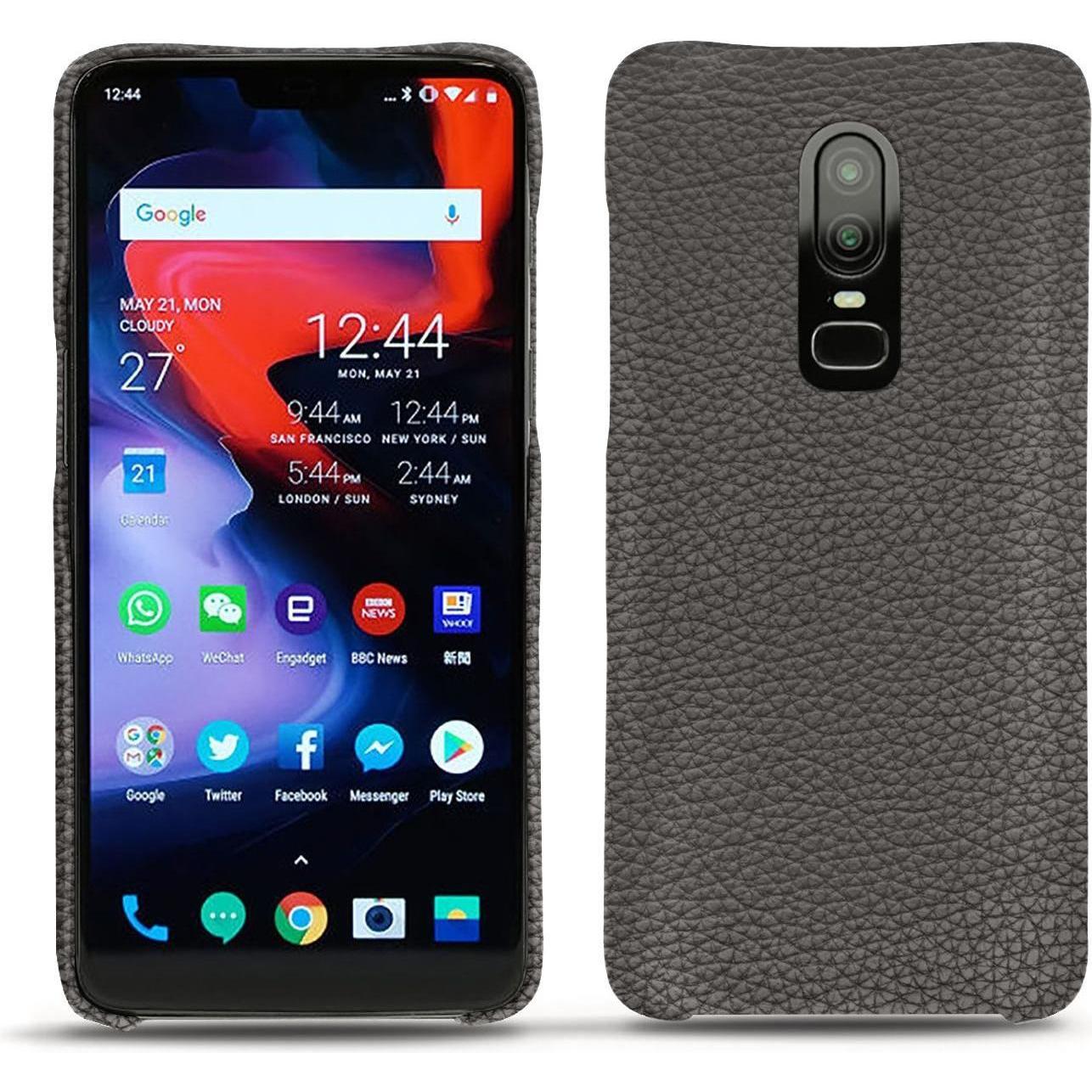 Noreve Lederschutzhülle (OnePlus 6), Smartphone Hülle, Grau