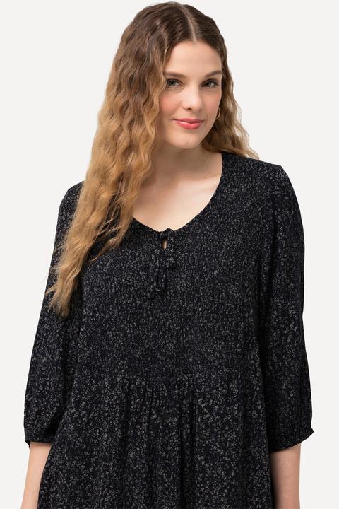 Produktbild Ulla Popken Smokbluse, Punkte, A-Linie, Rundhals, 3/4-Arm (50, 52)