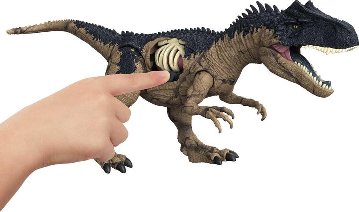 Actual product image Mattel Jurassic World - Extreme Damage Roarin' Allosaurus