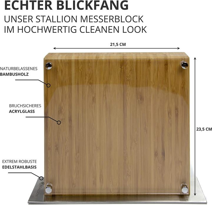 Actual product image Stallion Knife block bamboo