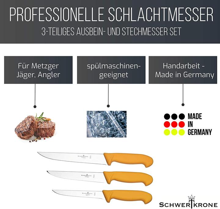 Produktbild Schwertkrone Metzgermesser 3-teiliges Set (15.50 cm)