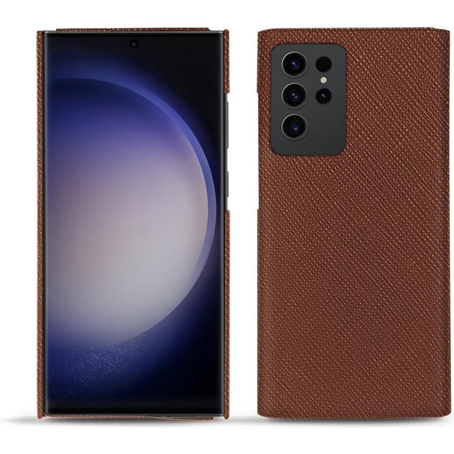 Thumbnail - Noreve Lederschutzhülle (Samsung Galaxy S23 Ultra), Smartphone Hülle, Braun