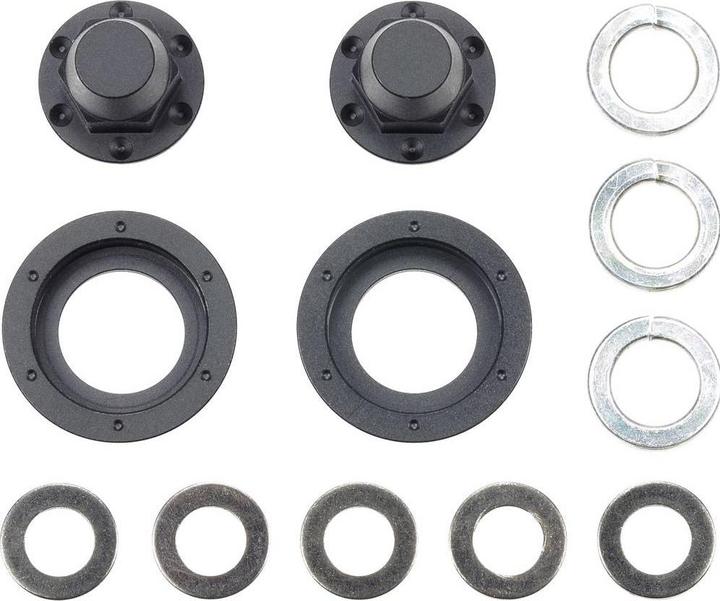 Actual product image Tamiya Hub Nuts Single Wheel (Black/2pcs)