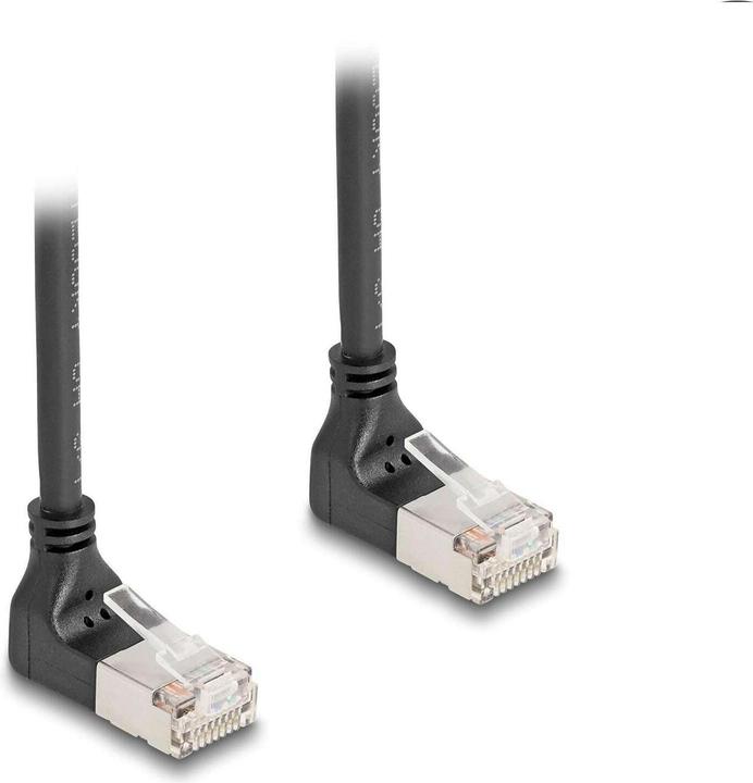 Actual product image Delock RJ45 network cable Cat.6A S/FTP Slim 90° top / top (S/FTP, CAT6a, 5 m)