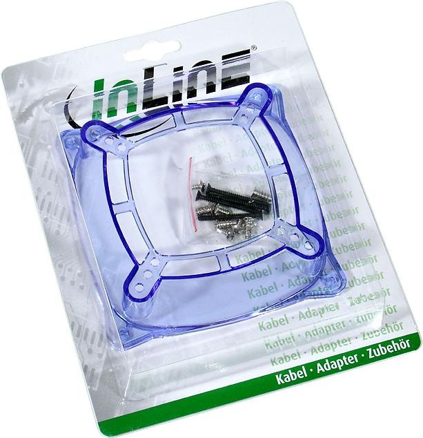 Produktbild InLine Fan-Adapter 120mm auf 70/80/92mm transparent/blue