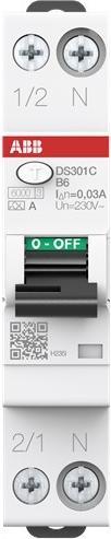 Produktbild ABB DS301CB6A30 DS301CA-B6/0,03 FI/LS-Schalter 6kA 1P+N 2CSR255163R1065