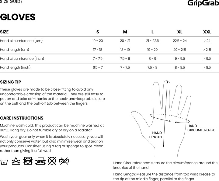 Nährwerte und Zutaten GripGrab PACR InsideGrip™ Short Finger Summer Gloves (M)