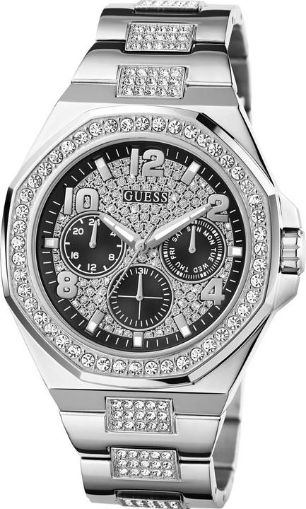 Produktbild Guess P SLV CS W/ CRYS / BLK GLITZ MF DL / P SLV BRCT W/ CRYS Armbanduhr (46 mm)