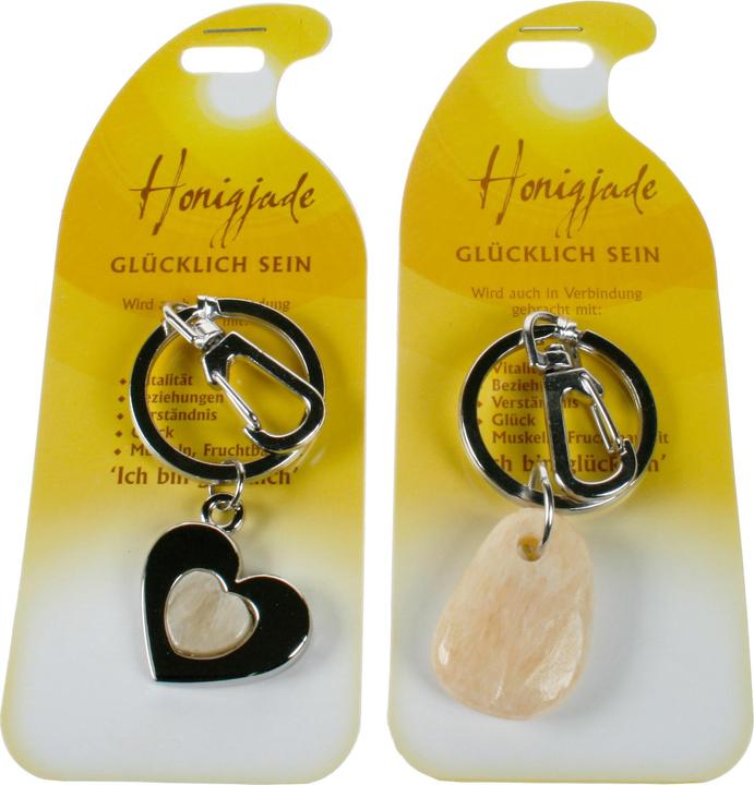 Actual product image Roost Keychain happiness G228 honey jade 2 motifs ass. (Honey jade)