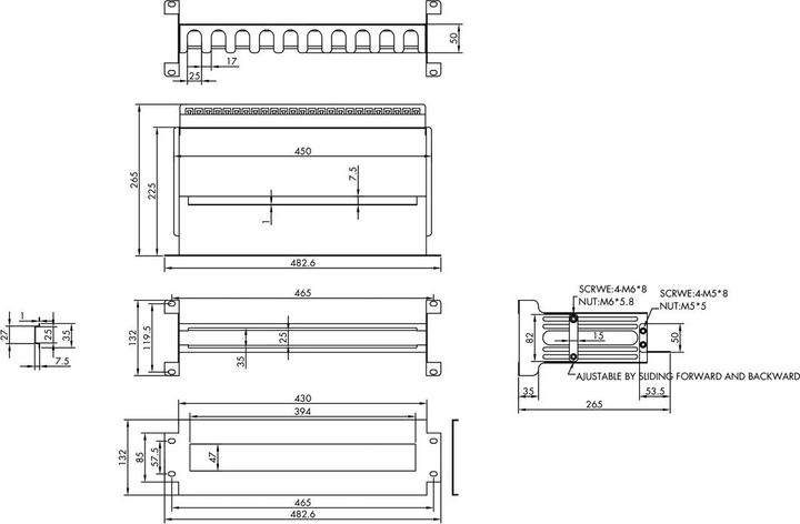 Actual product image Value 19" DIN Rail Bracket, 3U