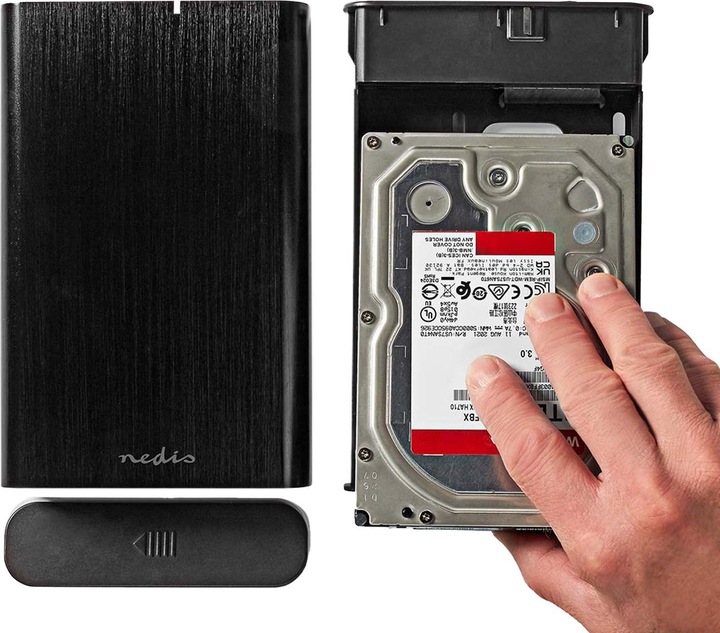 Produktbild Nedis Festplattengehäuse | 3.5 " | USB 3.1 Gen1 | USB Type-A / USB Type-C™ | Notebook / PC | Alumini (3.5")