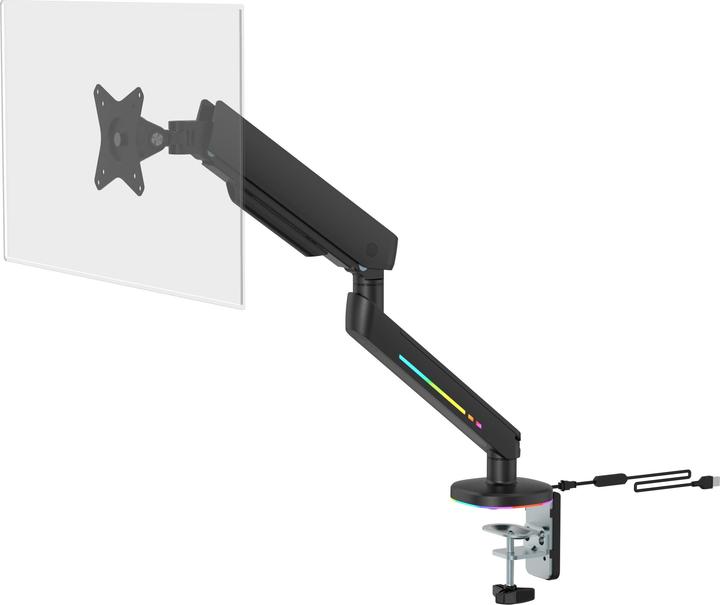 Actual product image Deltaco Gaming RGB - Single Arm Monitor Mounts (Table, 32", 9 kg)